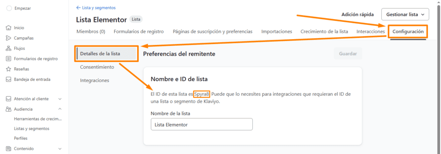 Cómo conectar Klaviyo con un formulario de Elementor - Crear lista de suscriptores Klaviyo